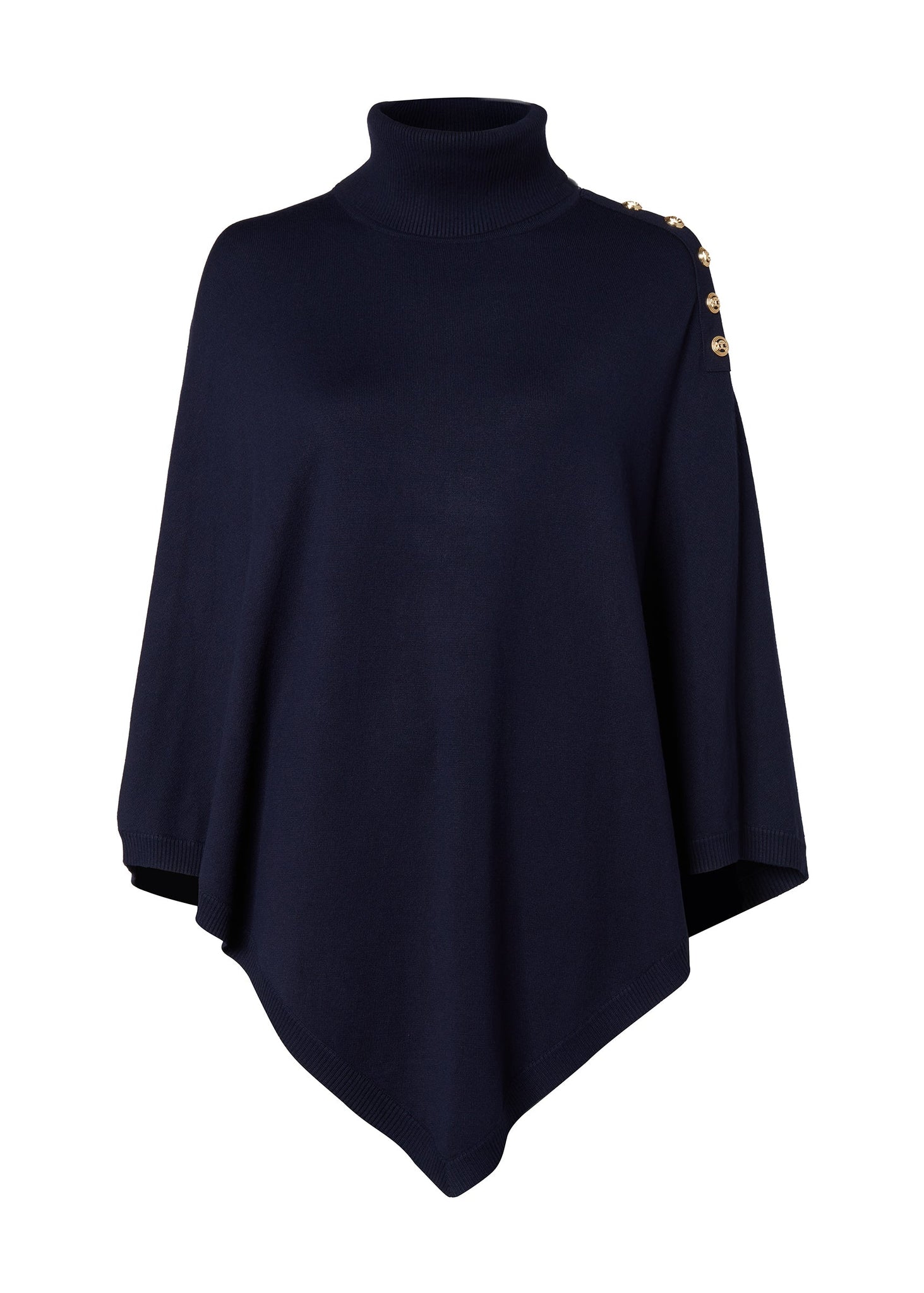 Roll Neck Cape (Ink Navy)