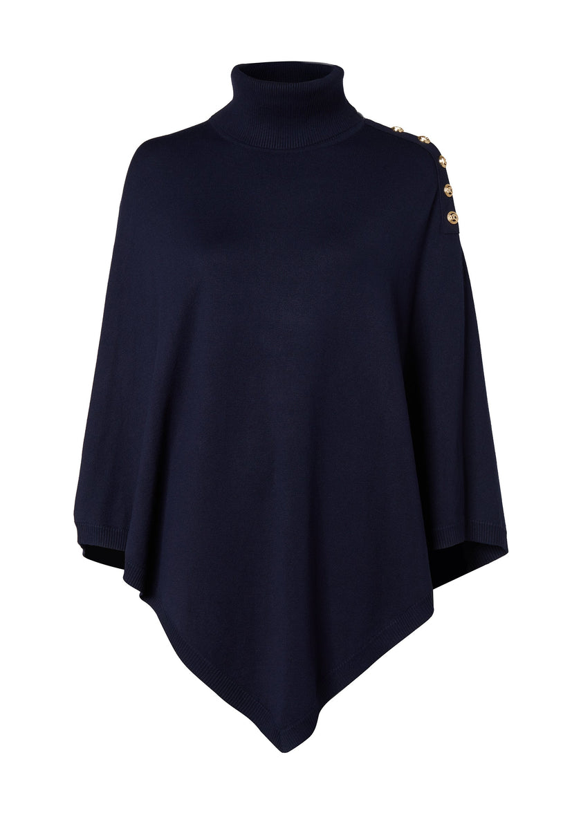 Roll Neck Cape (Ink Navy)