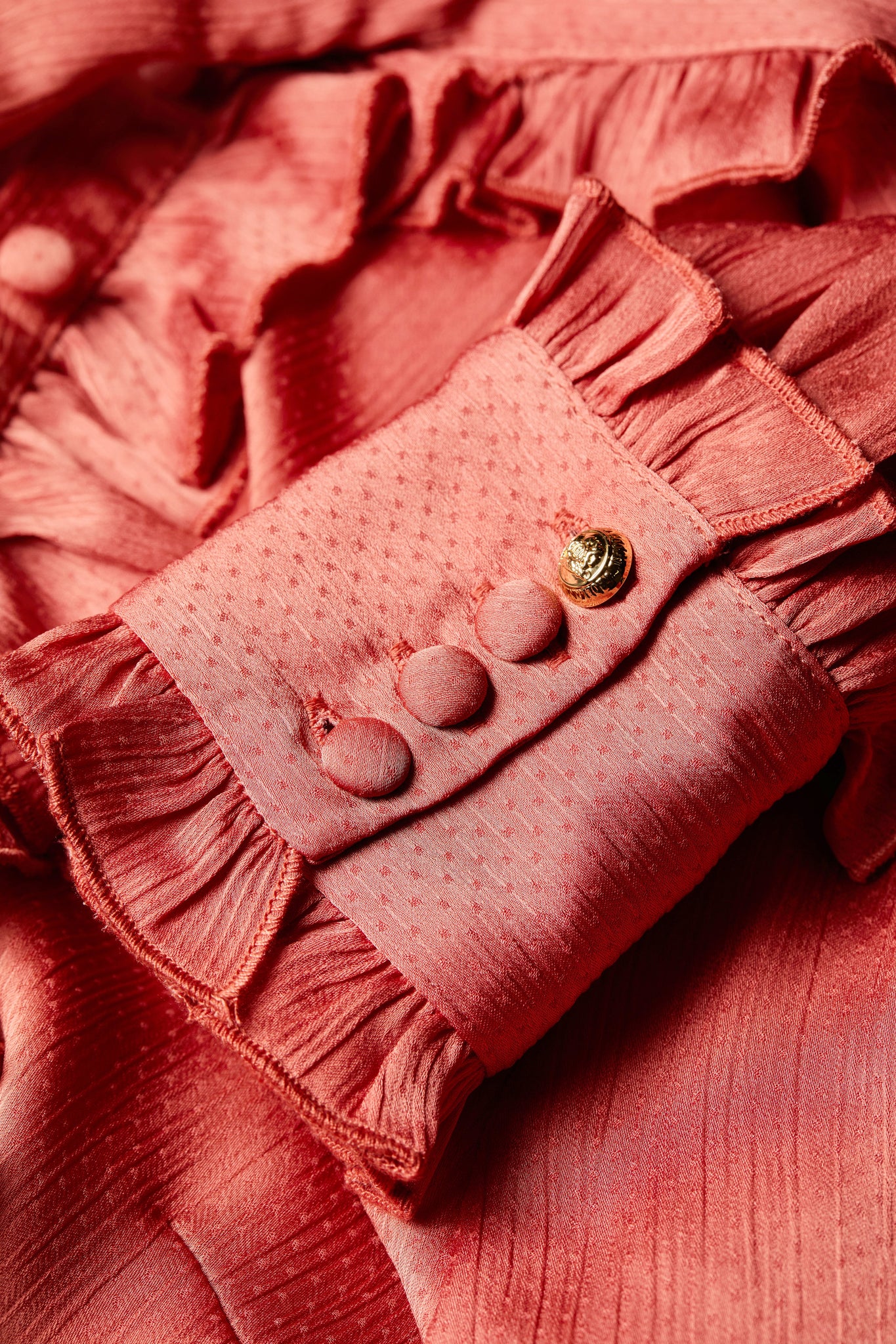 Rebecca Ruffle Blouse (Cinder Rose)