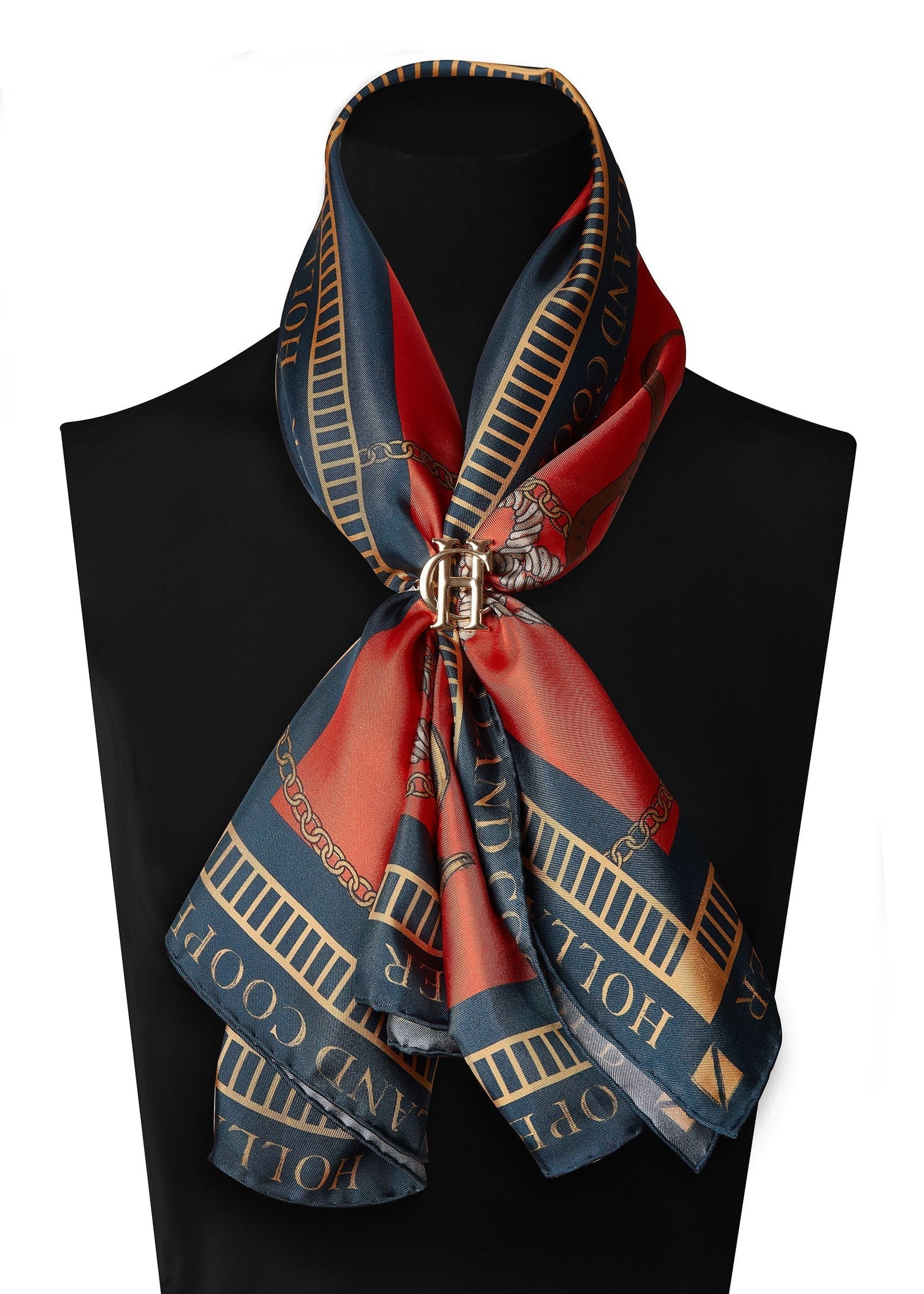 Regal Horse Silk Scarf (Ink Navy Neroli)