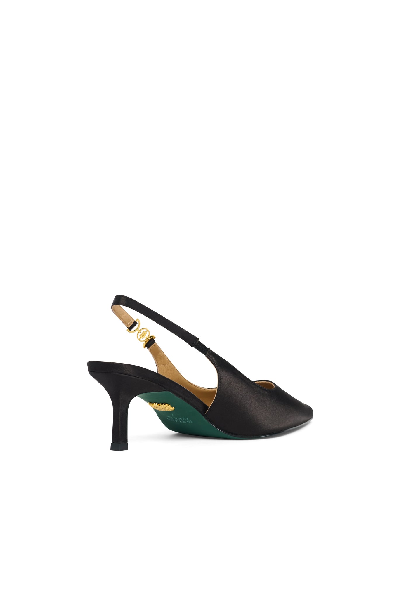 Regency Satin Kitten Heel (Black Satin)