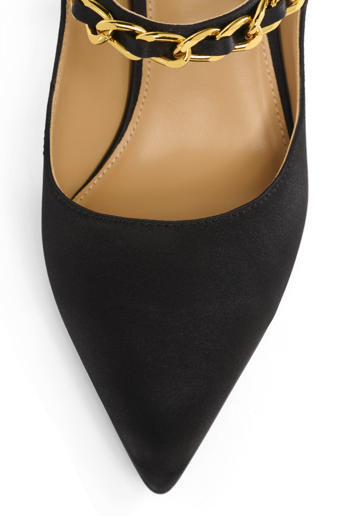 Regency Satin Pearl Stiletto (Black Satin)