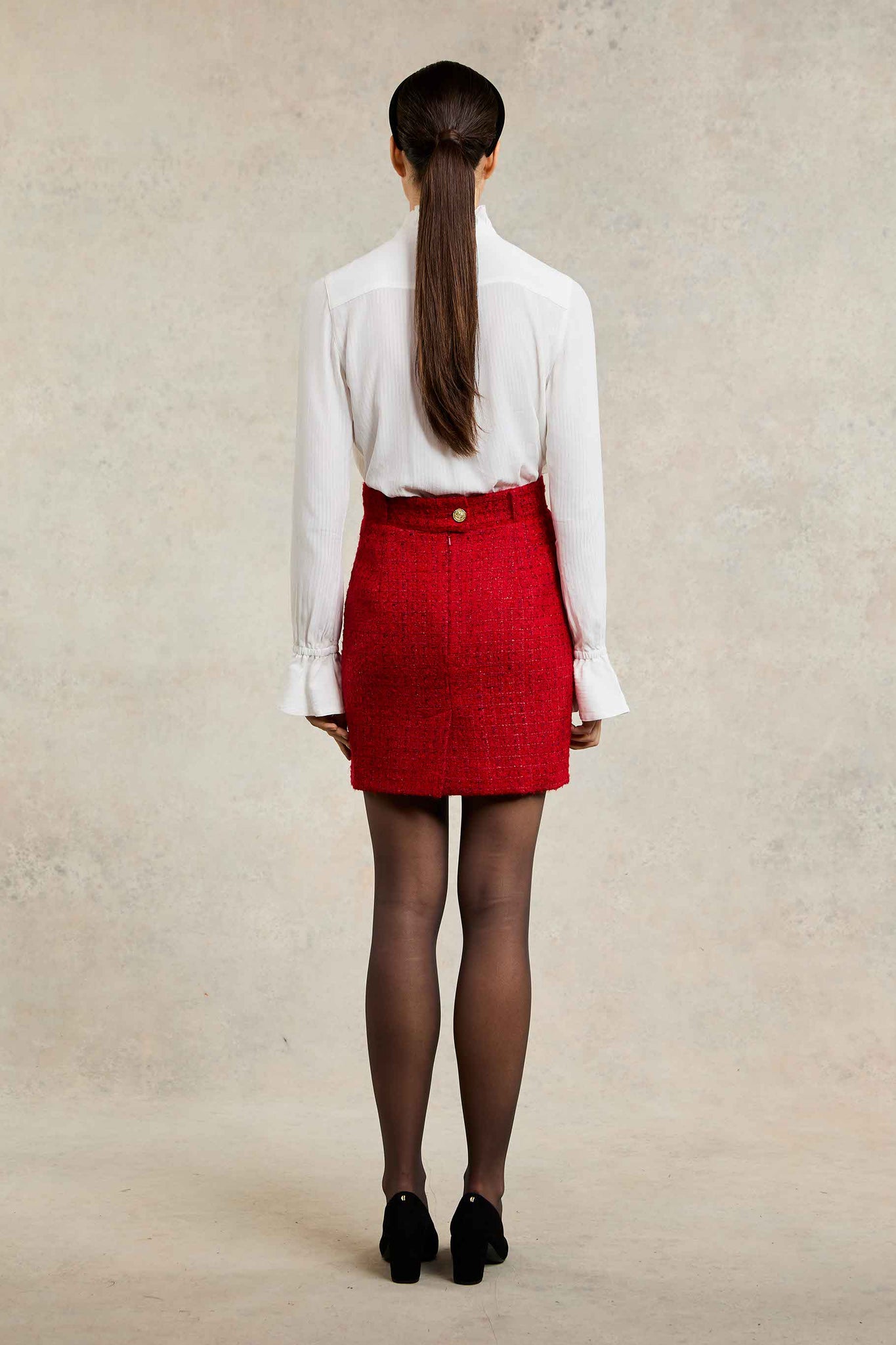 Regency Skirt (Red Boucle)