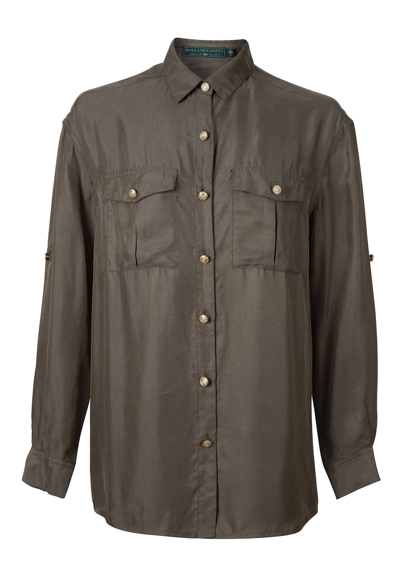 Relaxed Fit Military Shirt (Misty Khaki)