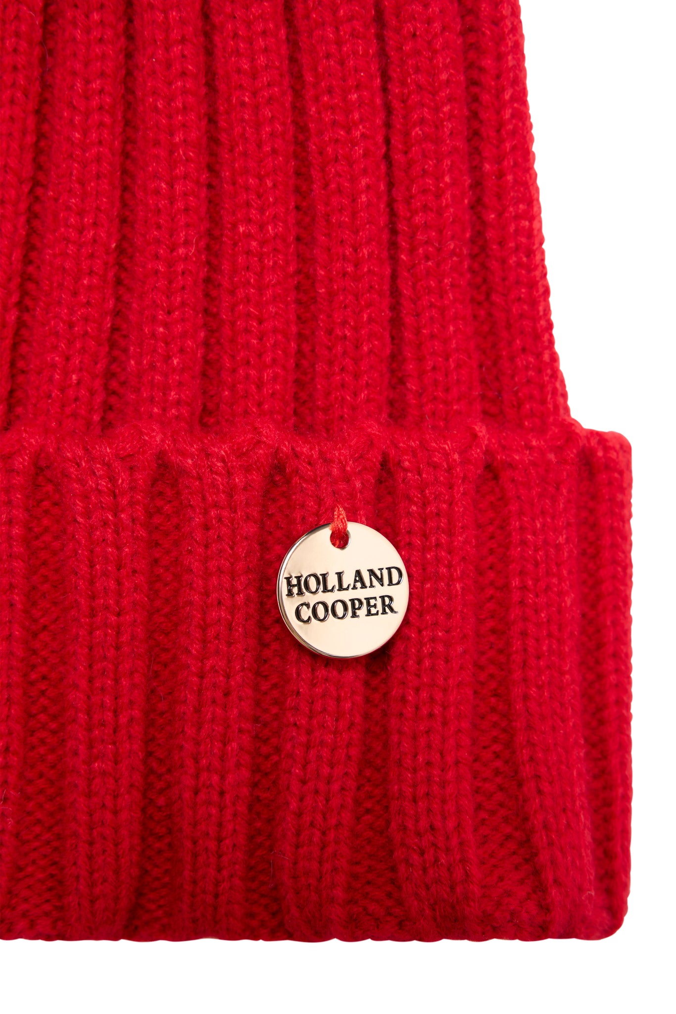 Rib Bobble Hat (Red)