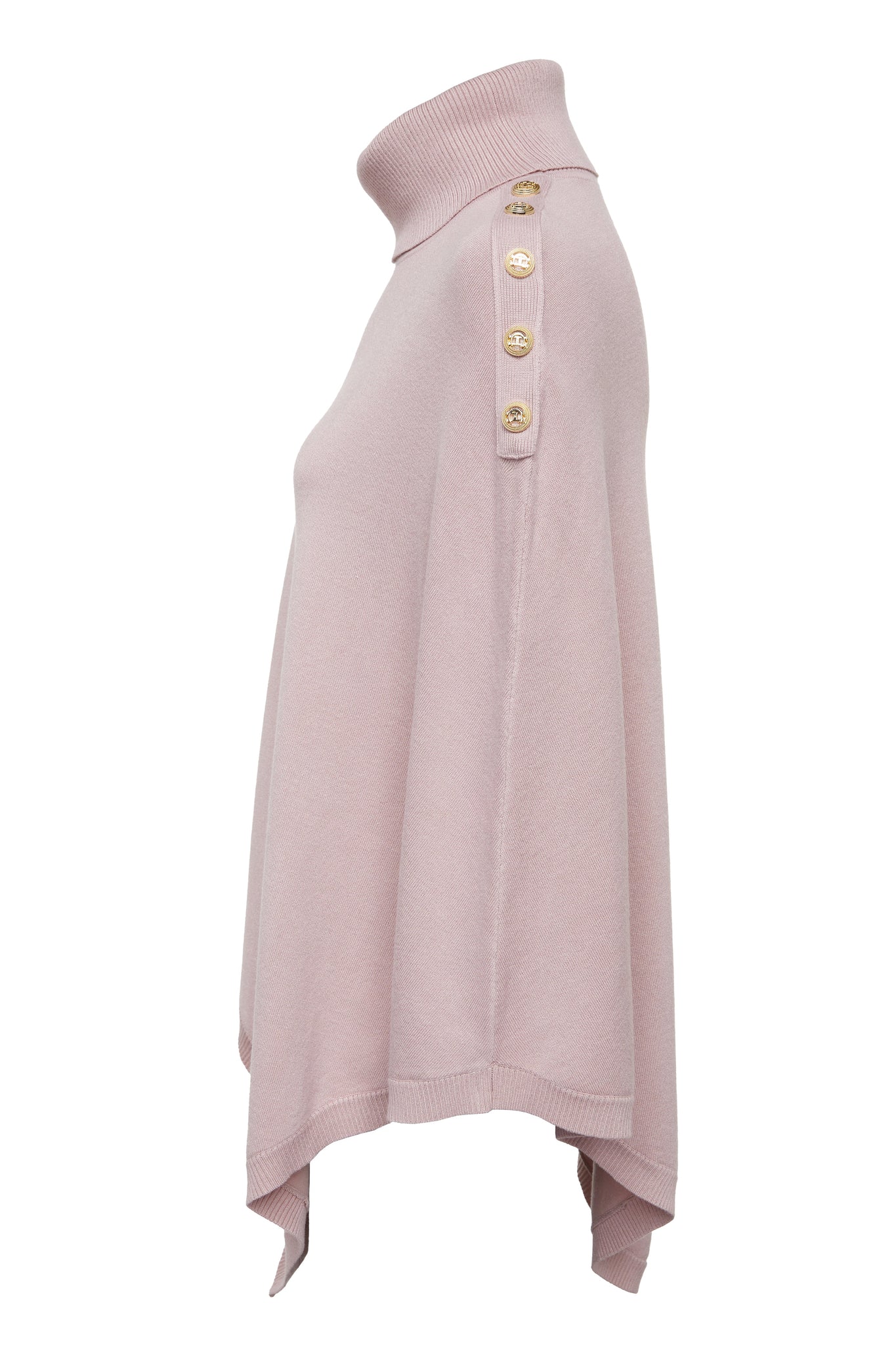 Roll Neck Cape (Soft Pink)