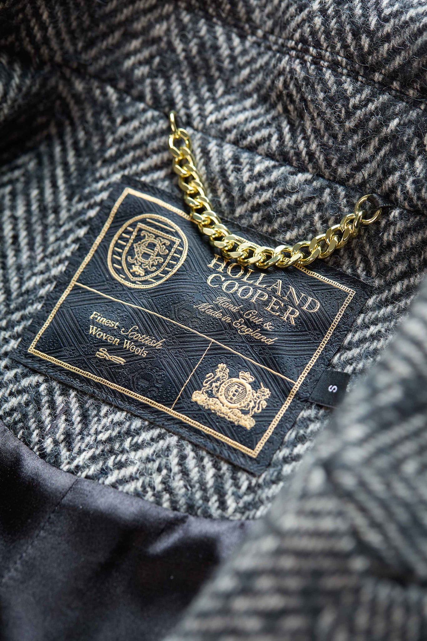 The Full Length Kelly Coat (Ebony Herringbone)