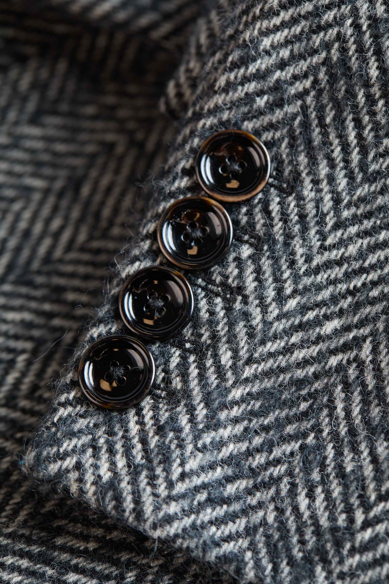 The Full Length Kelly Coat (Ebony Herringbone)