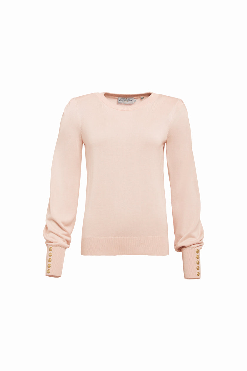 Structured Kelsie Crew Neck Knit (Soft Pink)