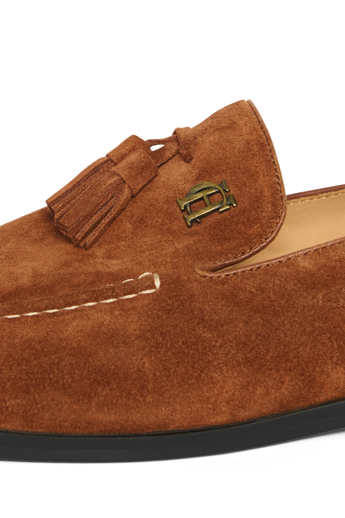 Men's Suede Tassel Loafer (Cognac)
