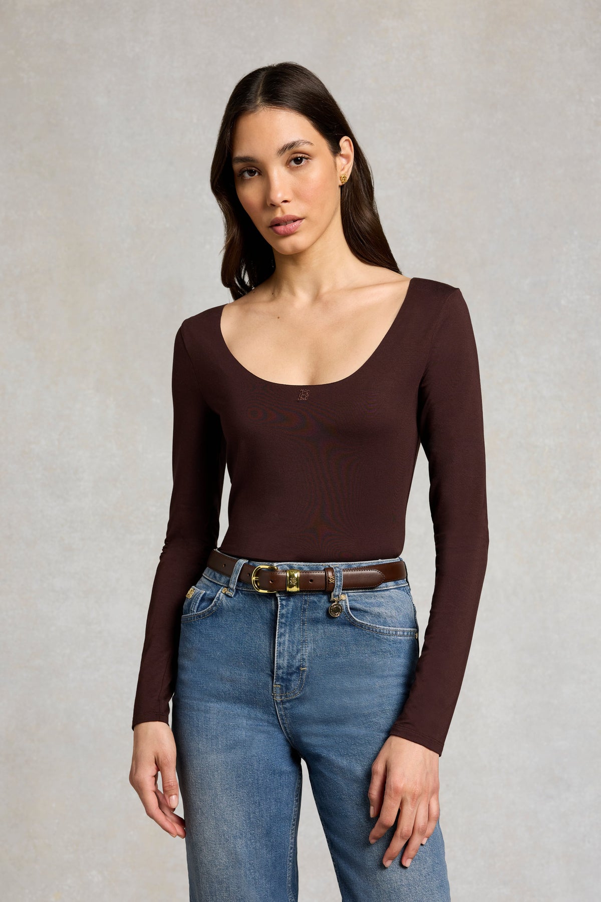 Supersoft Scoop Neck Top (Walnut)