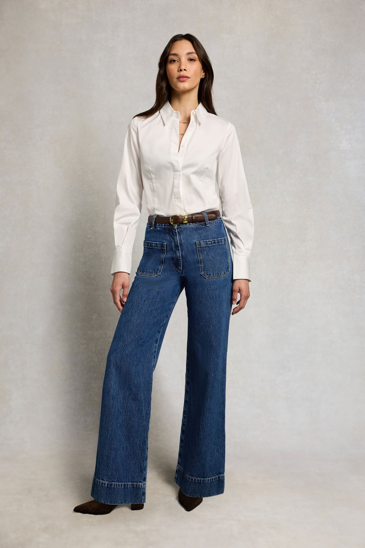 Tailored Flared Jean (Mid Denim)