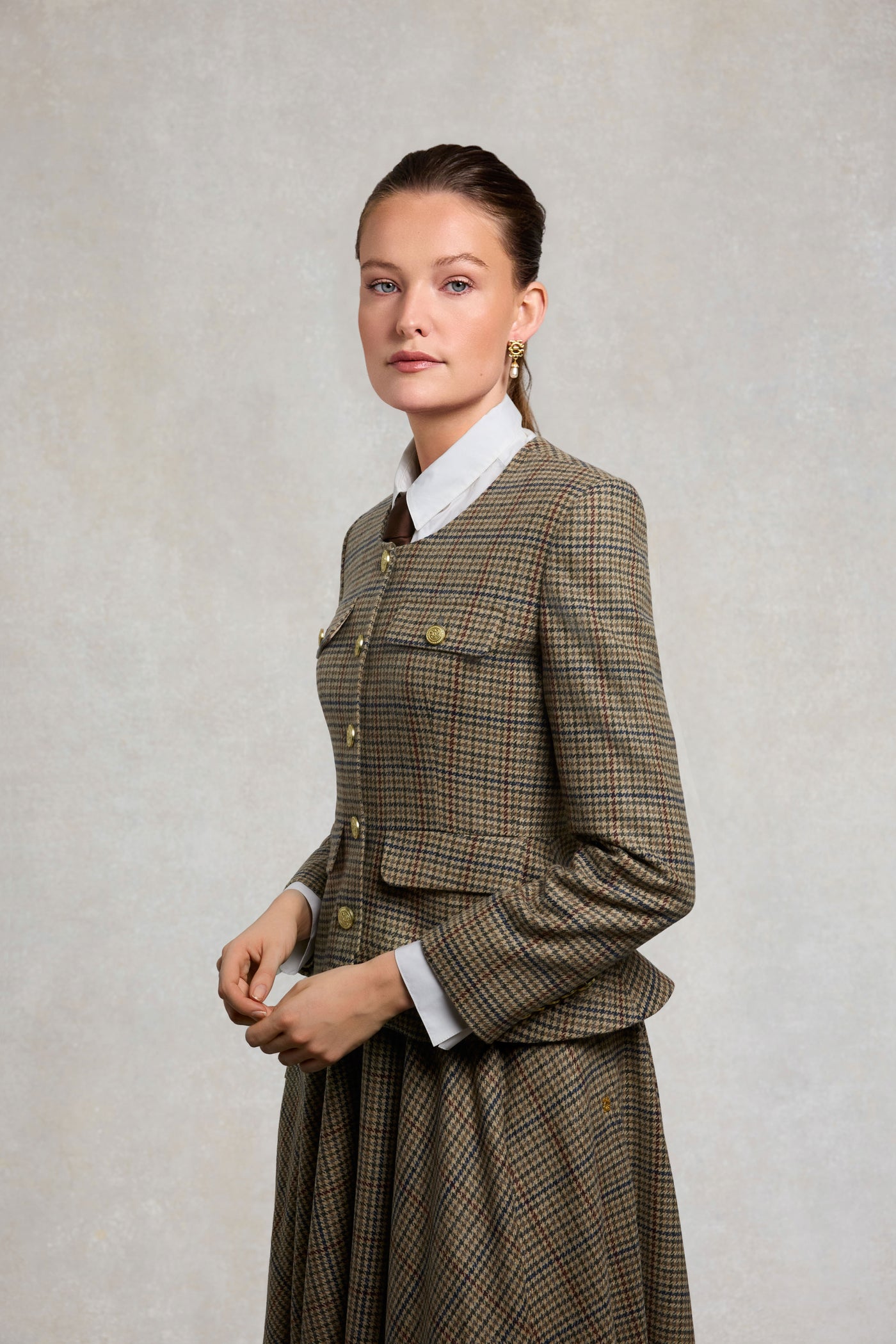 Tailored Peplum Jacket (Millen Gordon Tweed)
