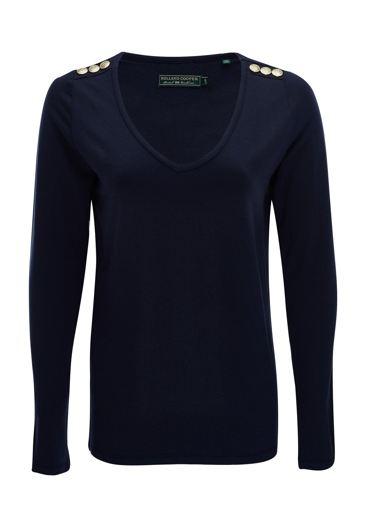 Long Sleeve V-Neck Tee (Ink Navy)