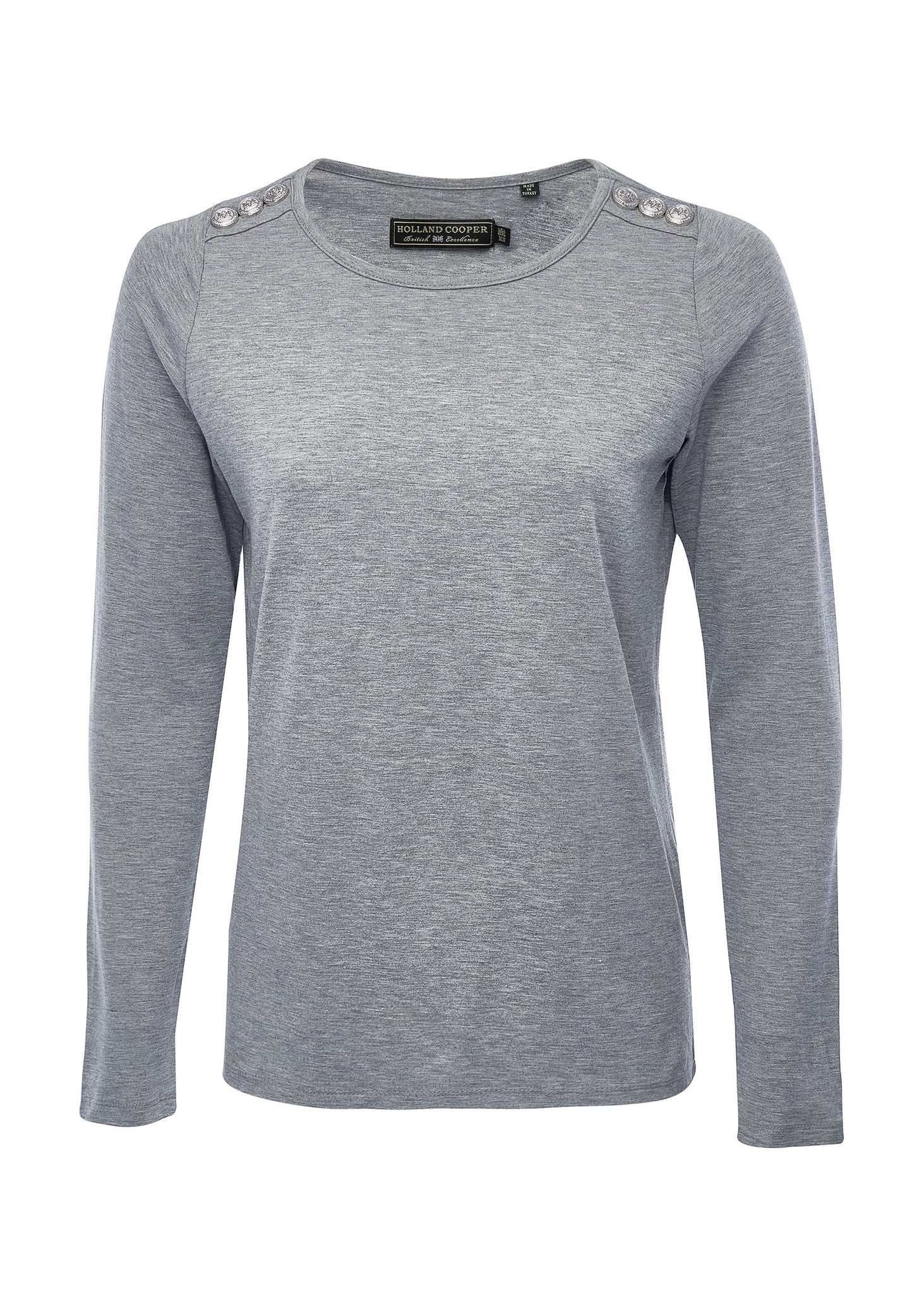 Long Sleeve Crew Neck Tee (Grey Marl)