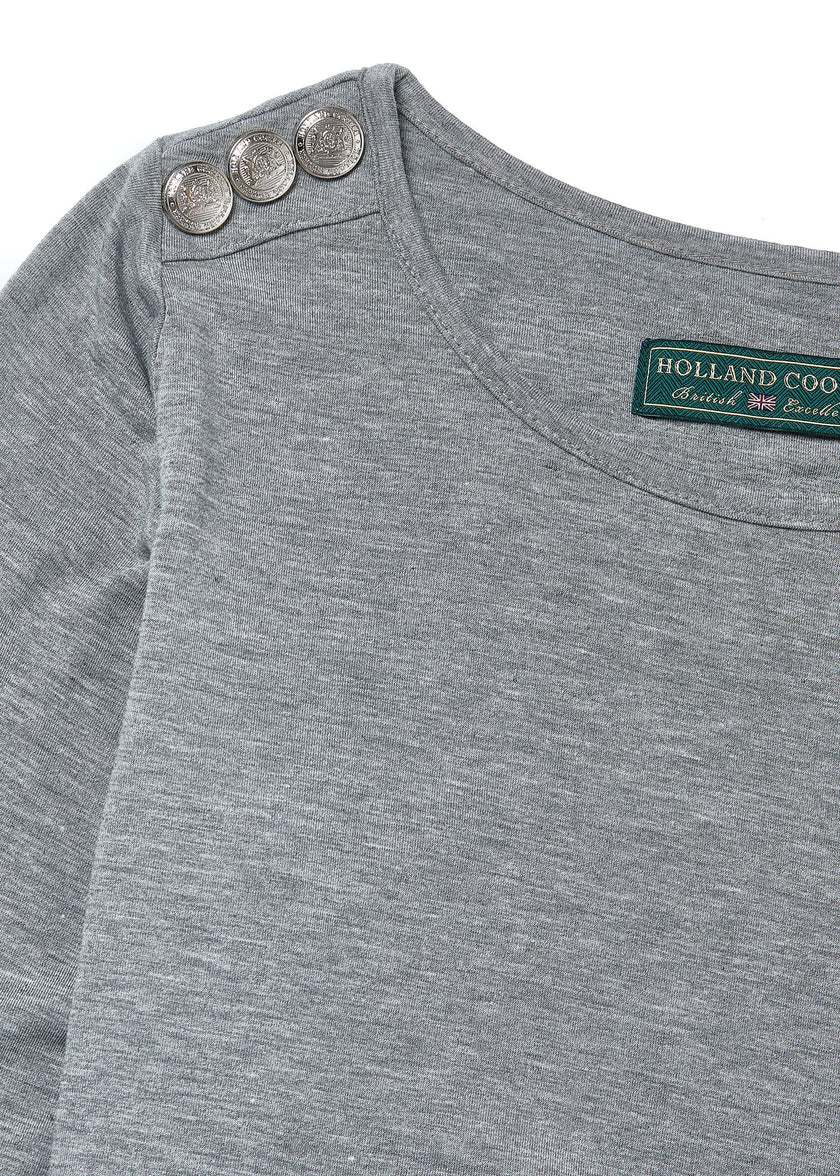 Long Sleeve Crew Neck Tee (Grey Marl)