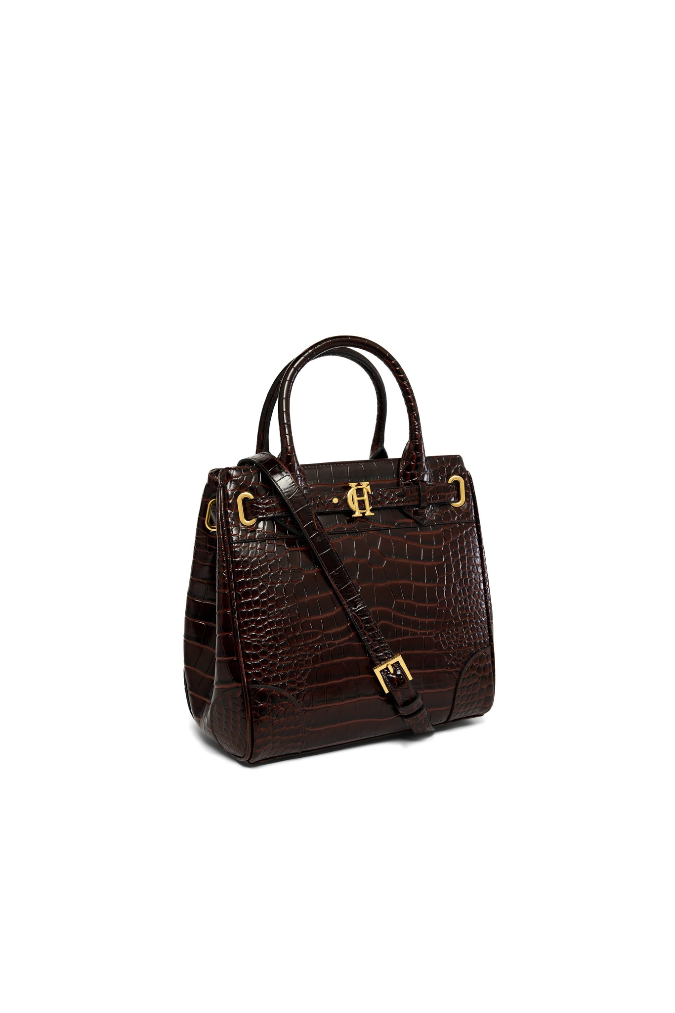 The Brompton Mini Tote (Rich Chocolate Croc)