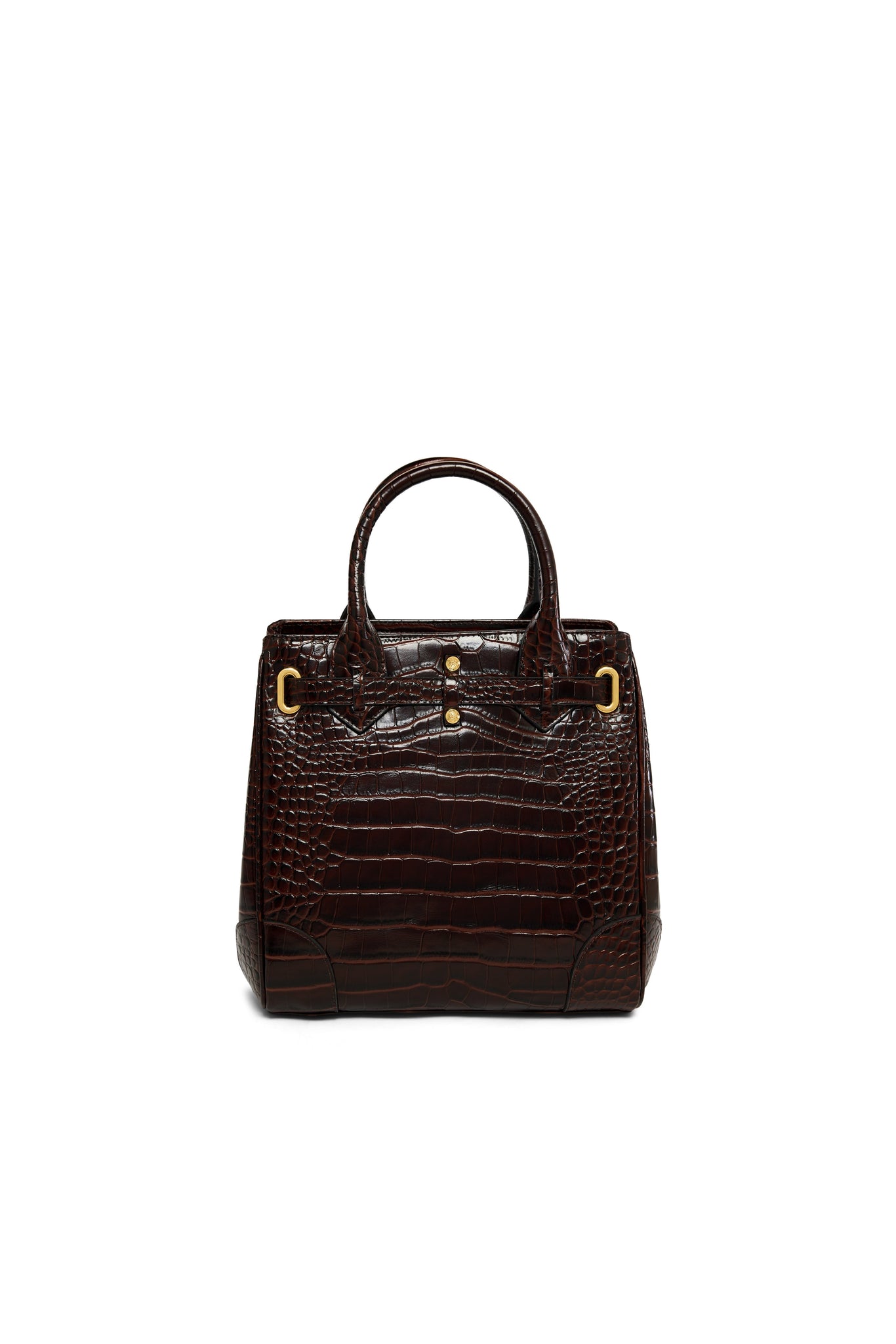 The Brompton Mini Tote (Rich Chocolate Croc)