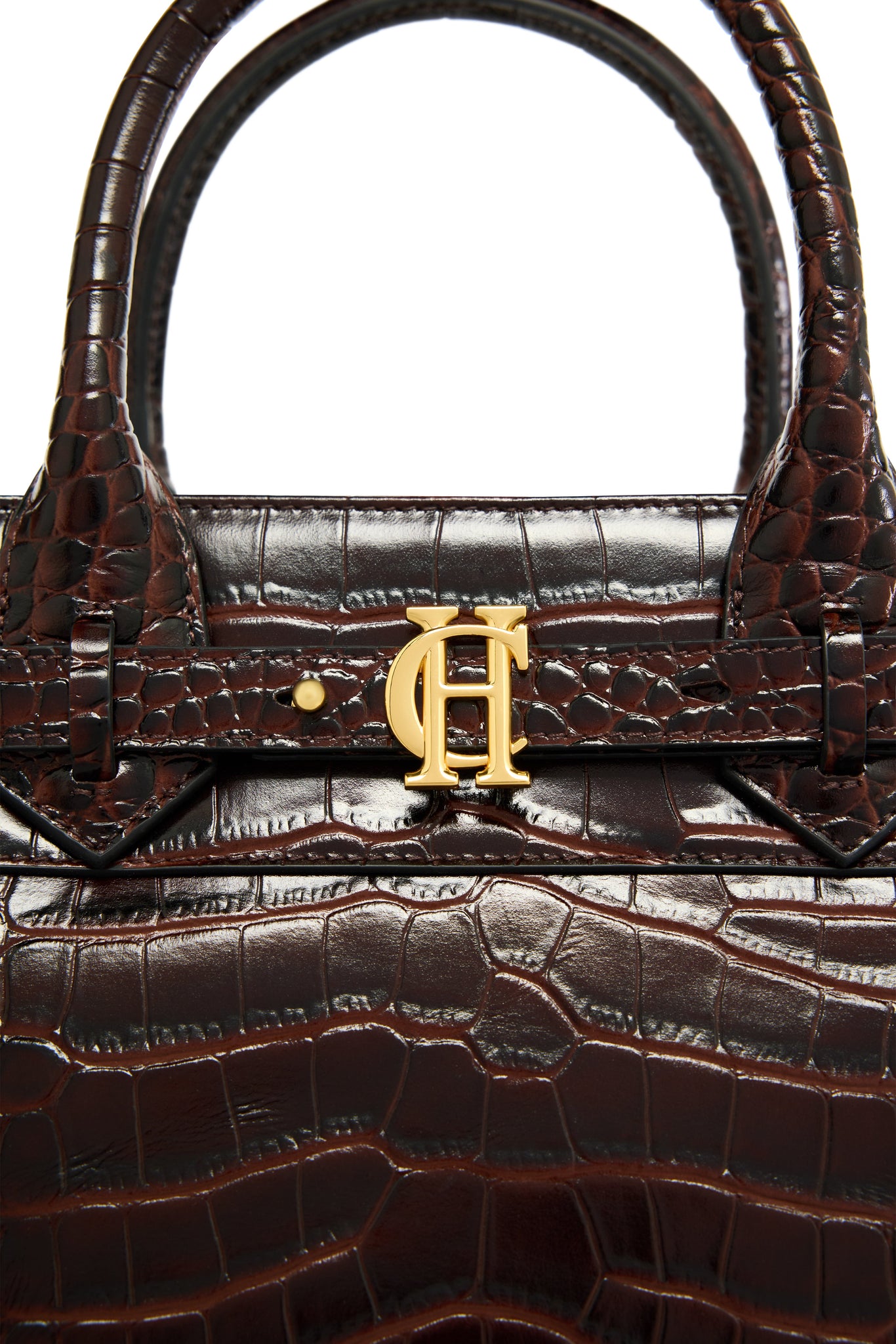 The Brompton Mini Tote (Rich Chocolate Croc)