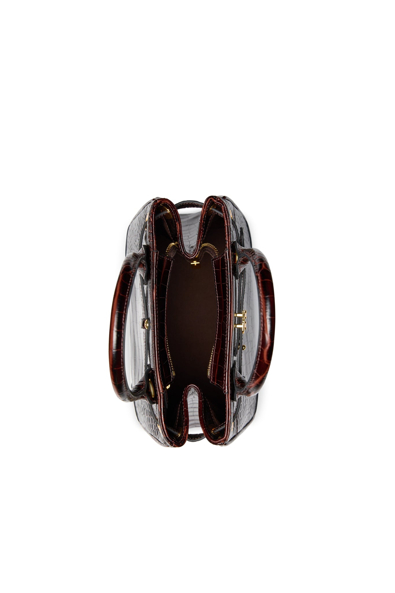 The Brompton Mini Tote (Rich Chocolate Croc)