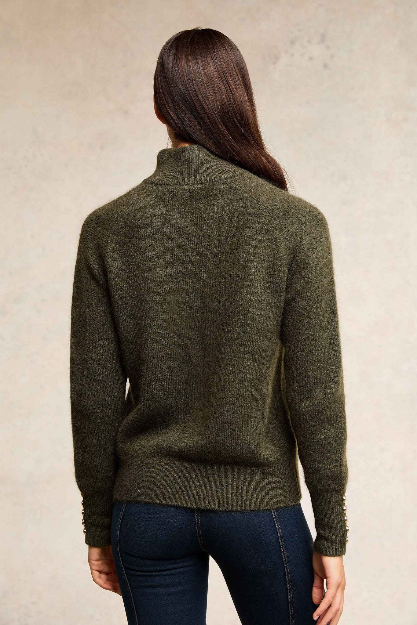 Tori Half Zip Knit (Forest Green)