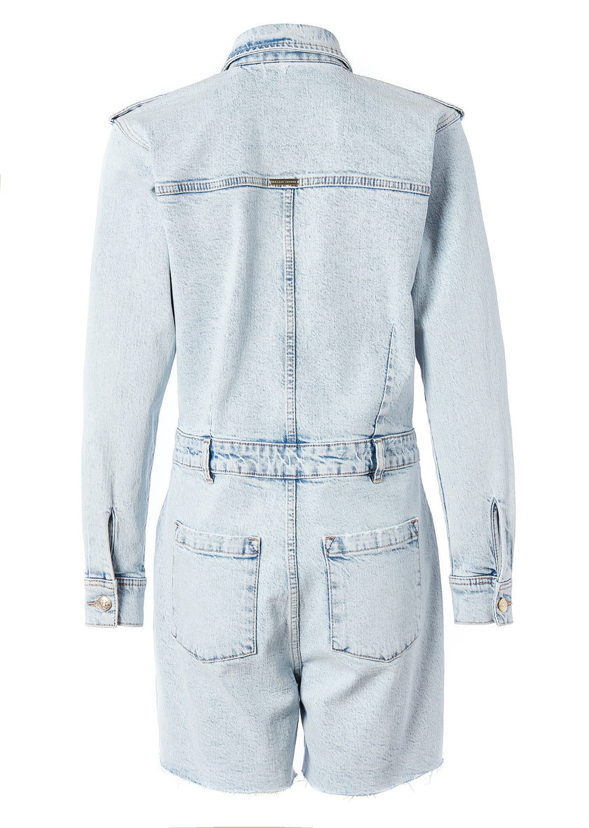 Utility Playsuit (Light Stone Wash)