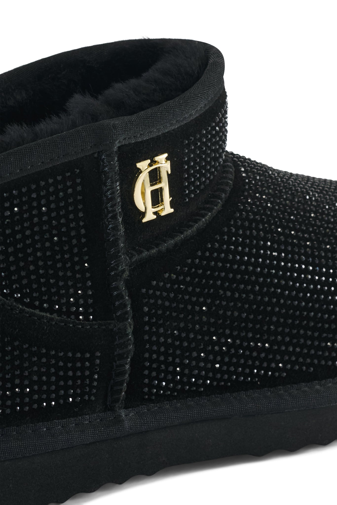Ultra Mini Shearling Boot (Black Crystal)