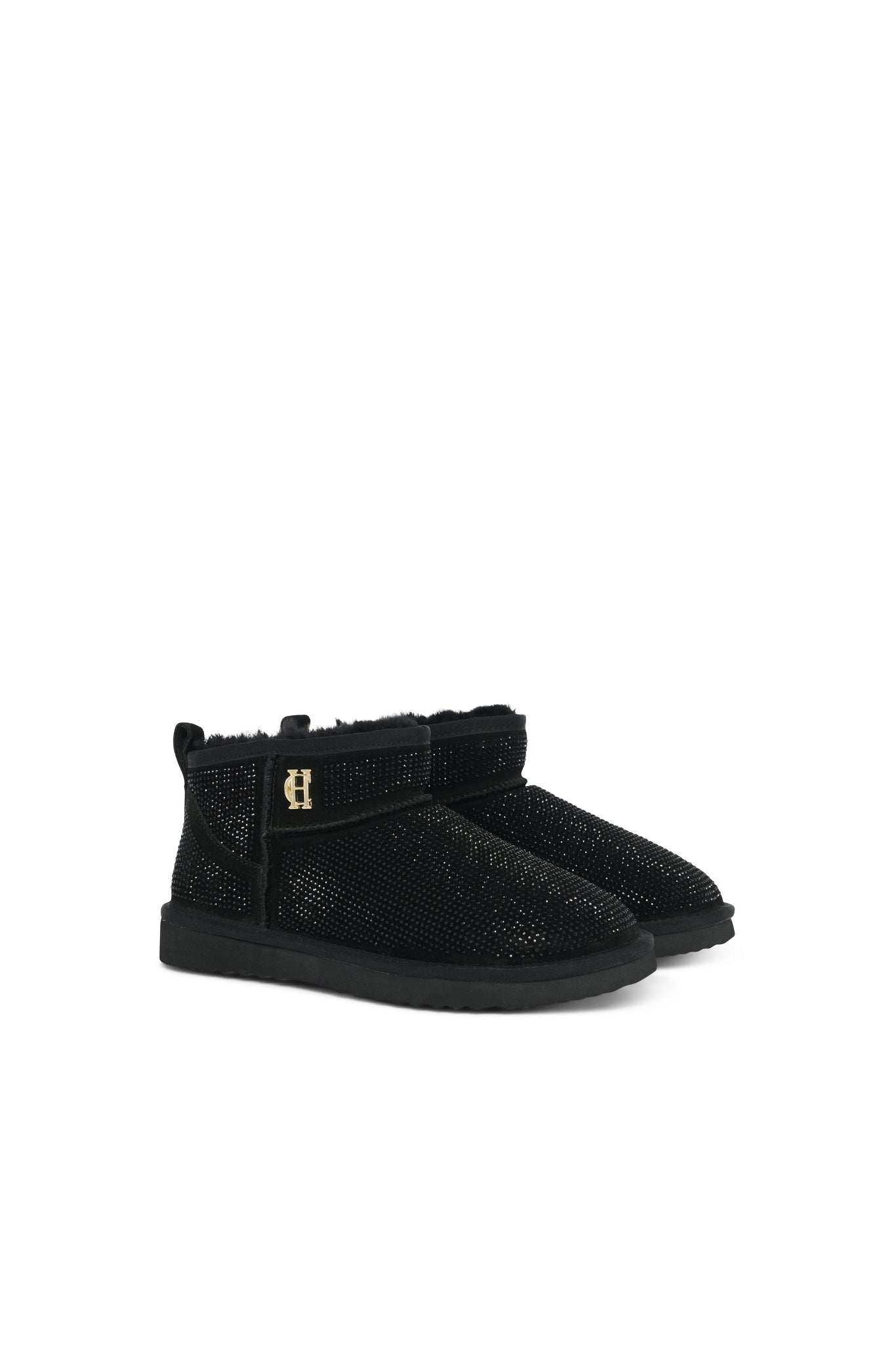Ultra Mini Shearling Boot (Black Crystal)