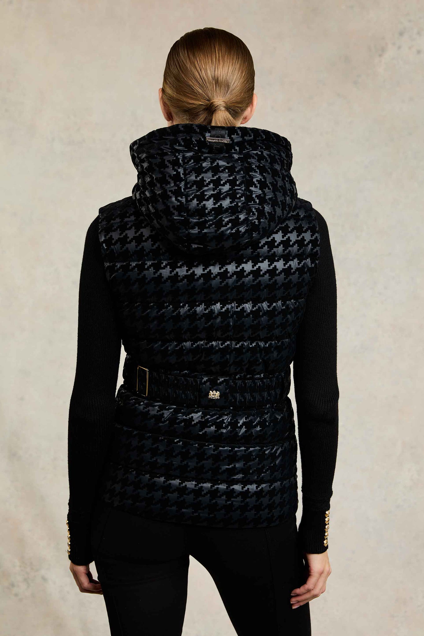 Vermont Gilet (Mono Houndstooth)