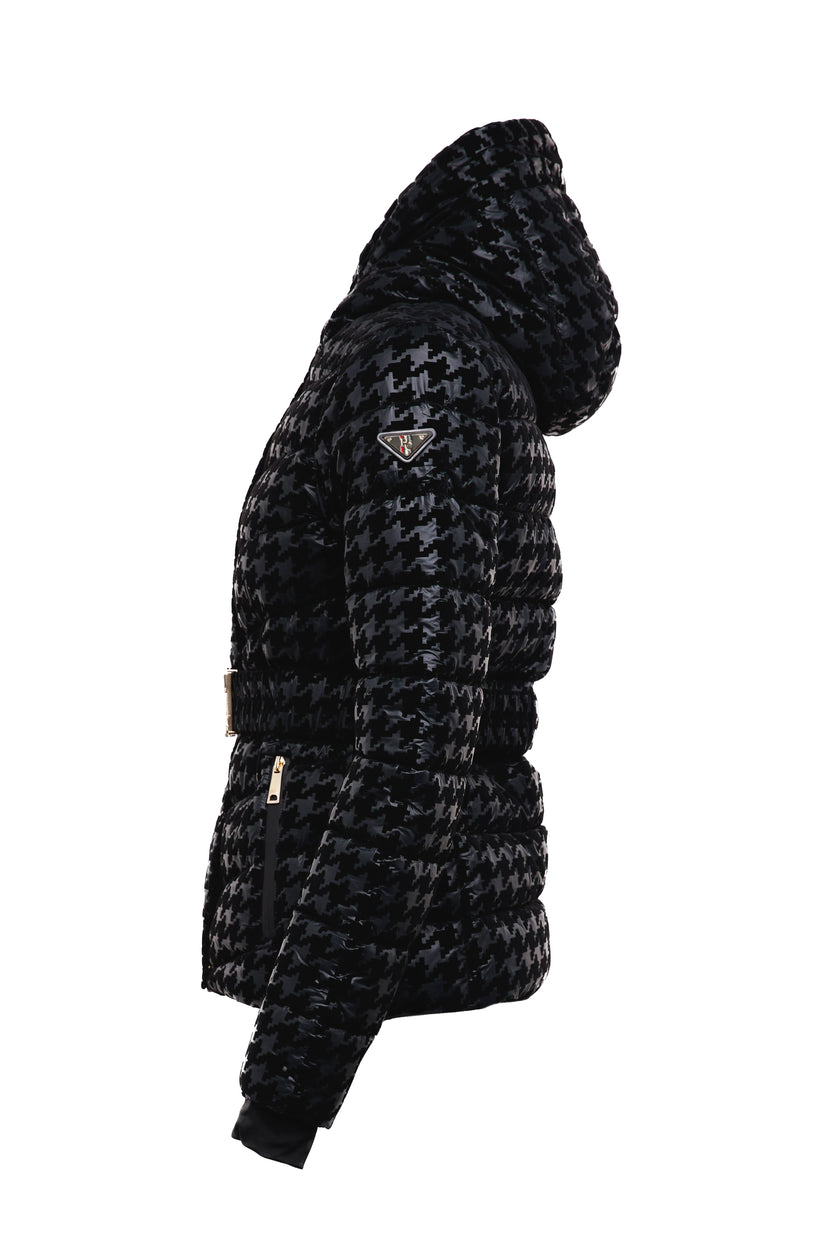 Vermont Puffer Jacket (Mono Houndstooth)