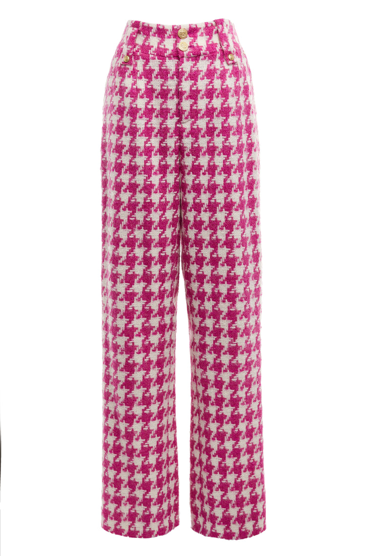 The Hot Pink Large Scale Houndstooth Suit