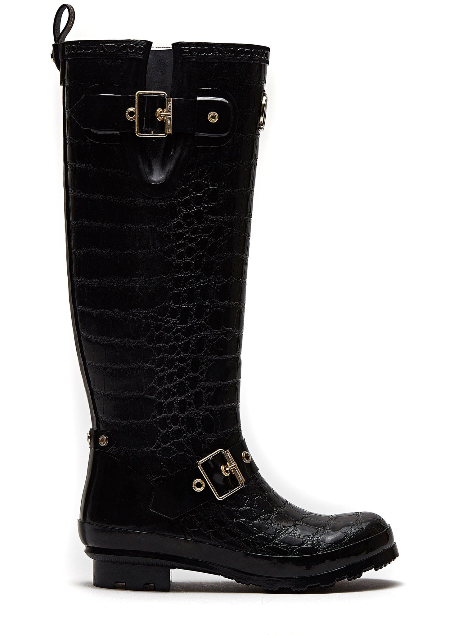 Sherpa Lined Regency Wellington (Black Croc) – Holland Cooper US