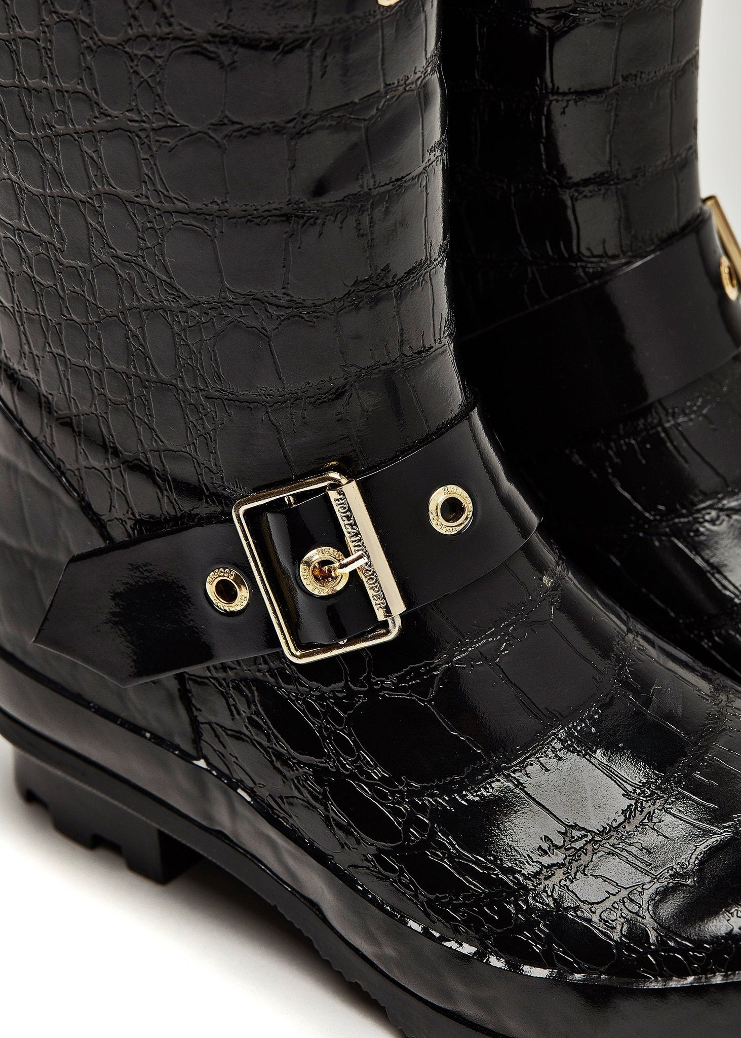 Short Zip Chelsea Wellington (Black Croc)