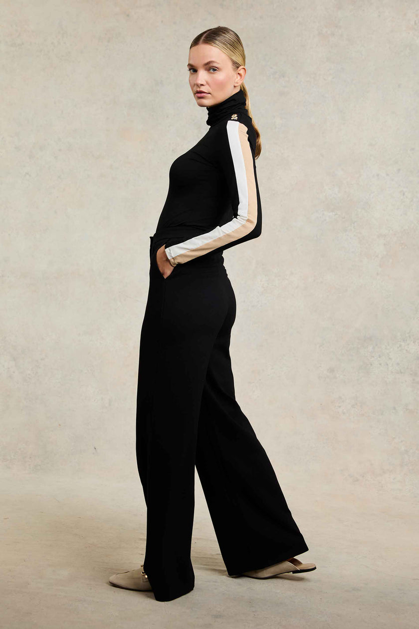 Wide Leg Pant (Black Black)