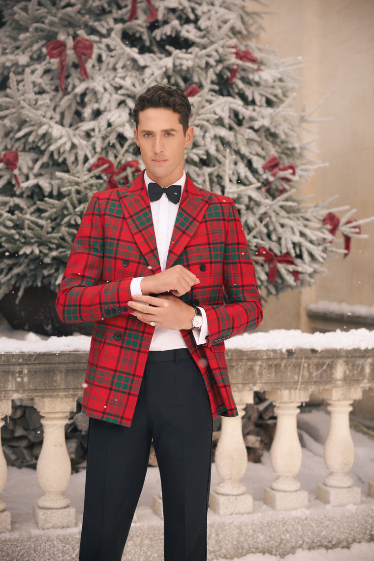 The Double Breasted Blazer (Red Tartan)