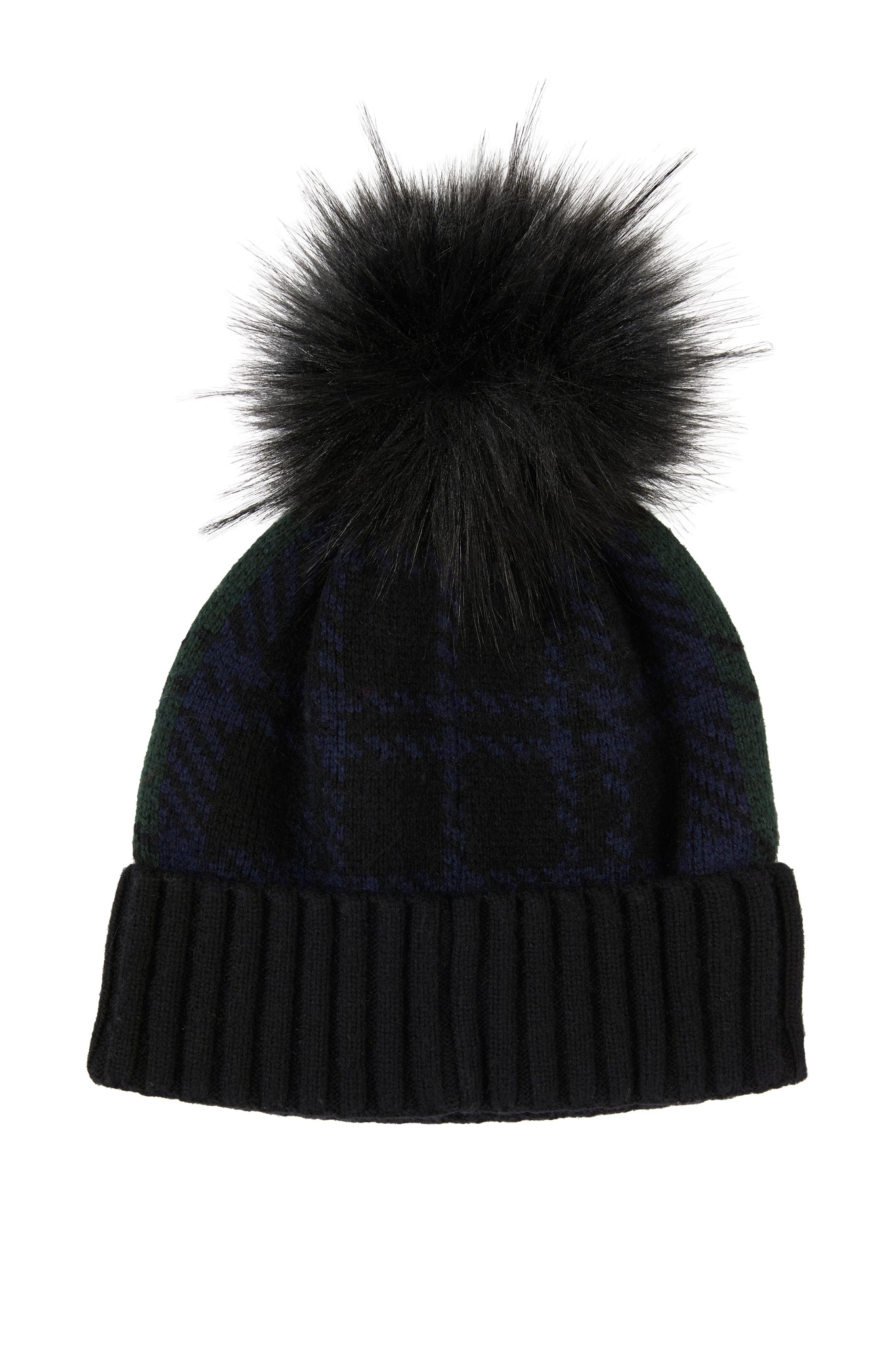 Knitted Bobble Hat (Blackwatch)