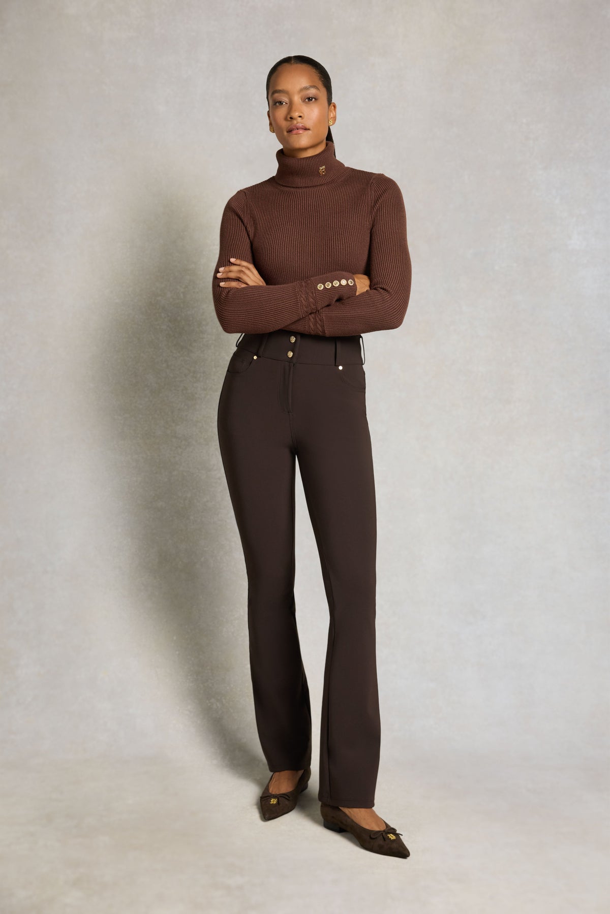 Windsor Contour Flare Trouser (Chocolate)