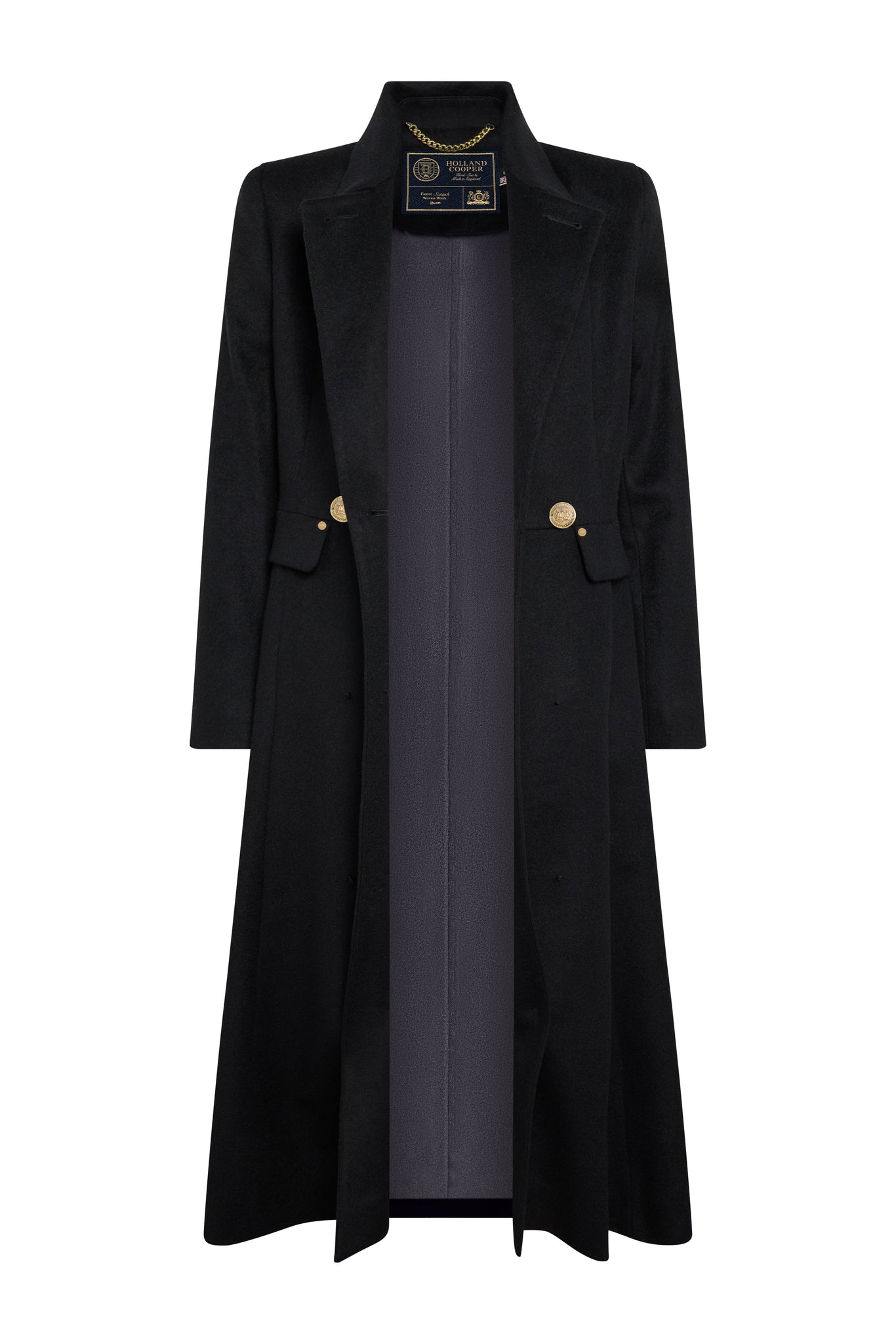 Windsor Fit & Flare Coat (Soft Black)