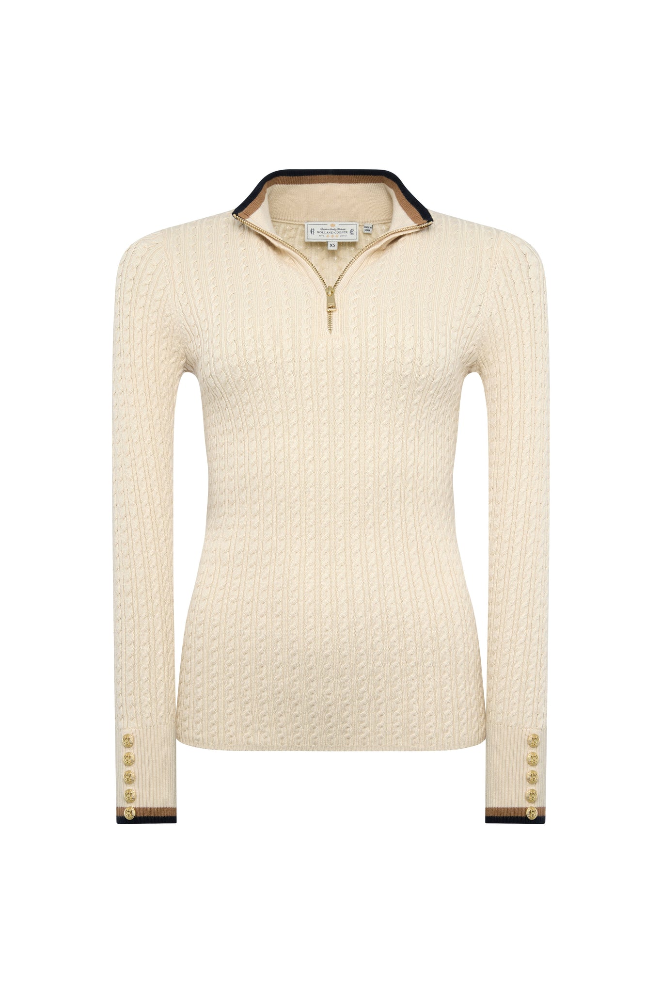 Zoe Quarter Zip Knit (Almond)