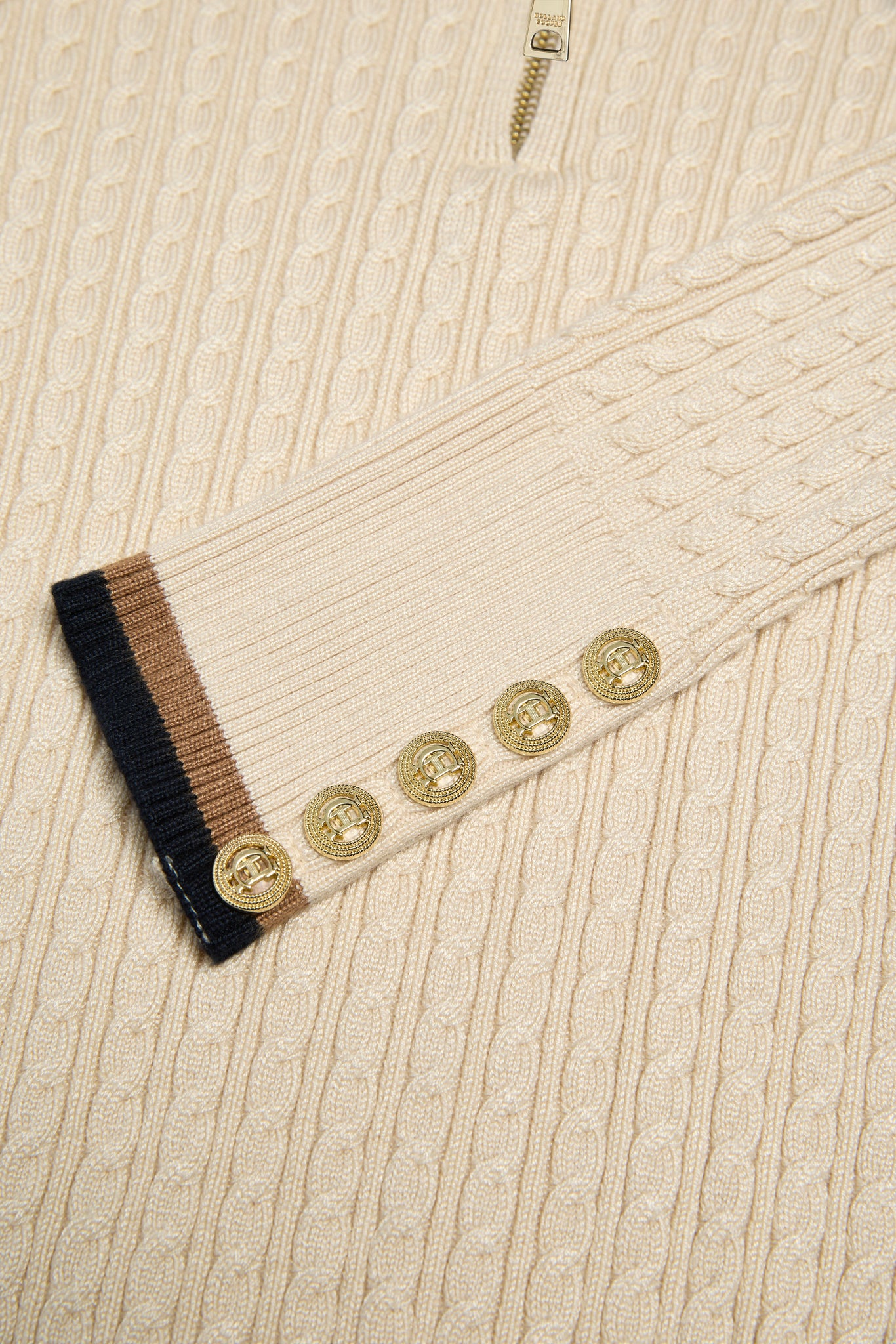 Zoe Quarter Zip Knit (Almond)