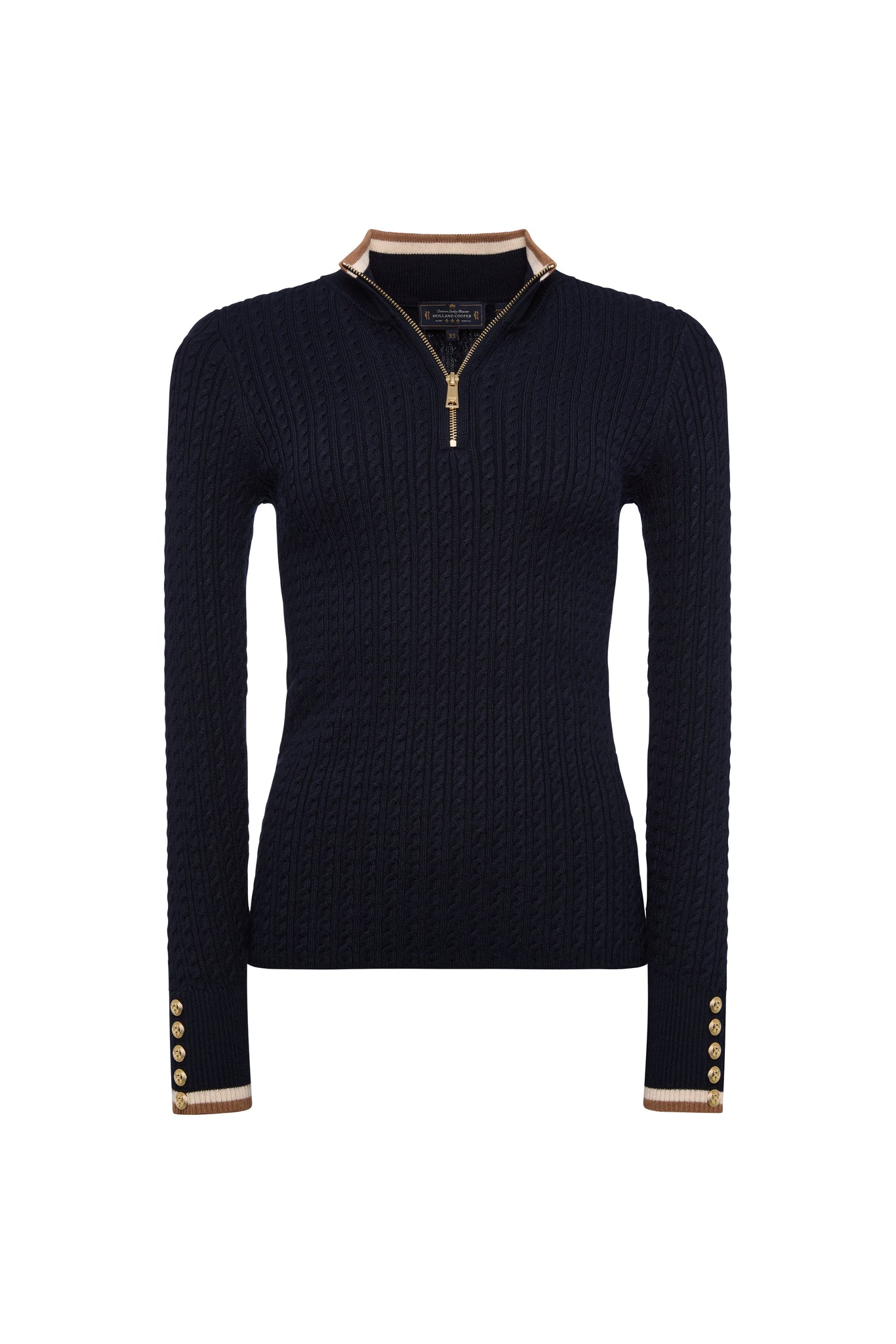 Zoe Quarter Zip Knit (Ink Navy)