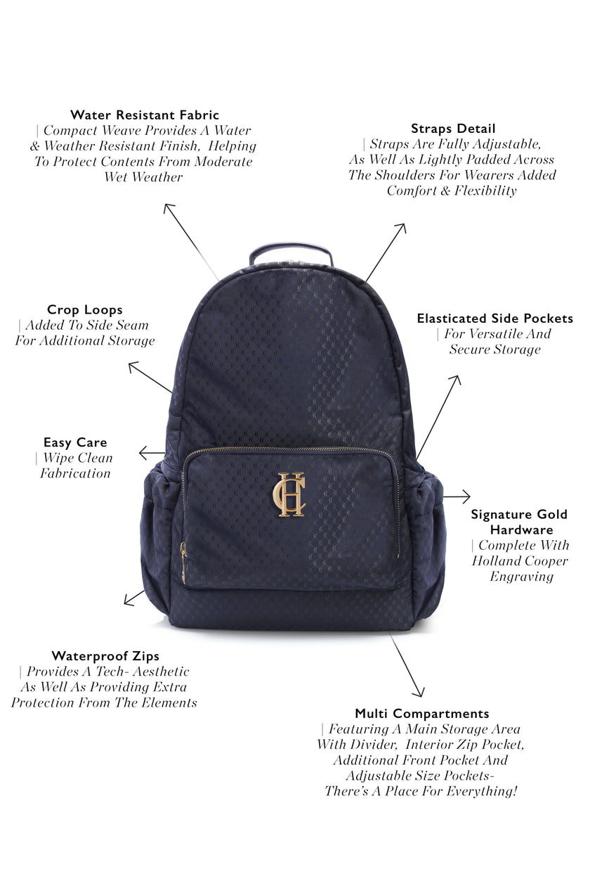 Burghley Backpack (Ink Navy Monogram)