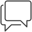 Black line image of speech bubble