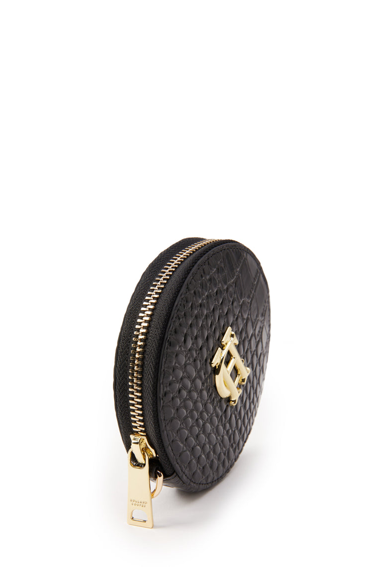 Chelsea Coin Purse (Black Croc)