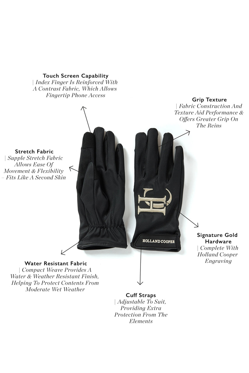 Burghley Riding Gloves (Black)