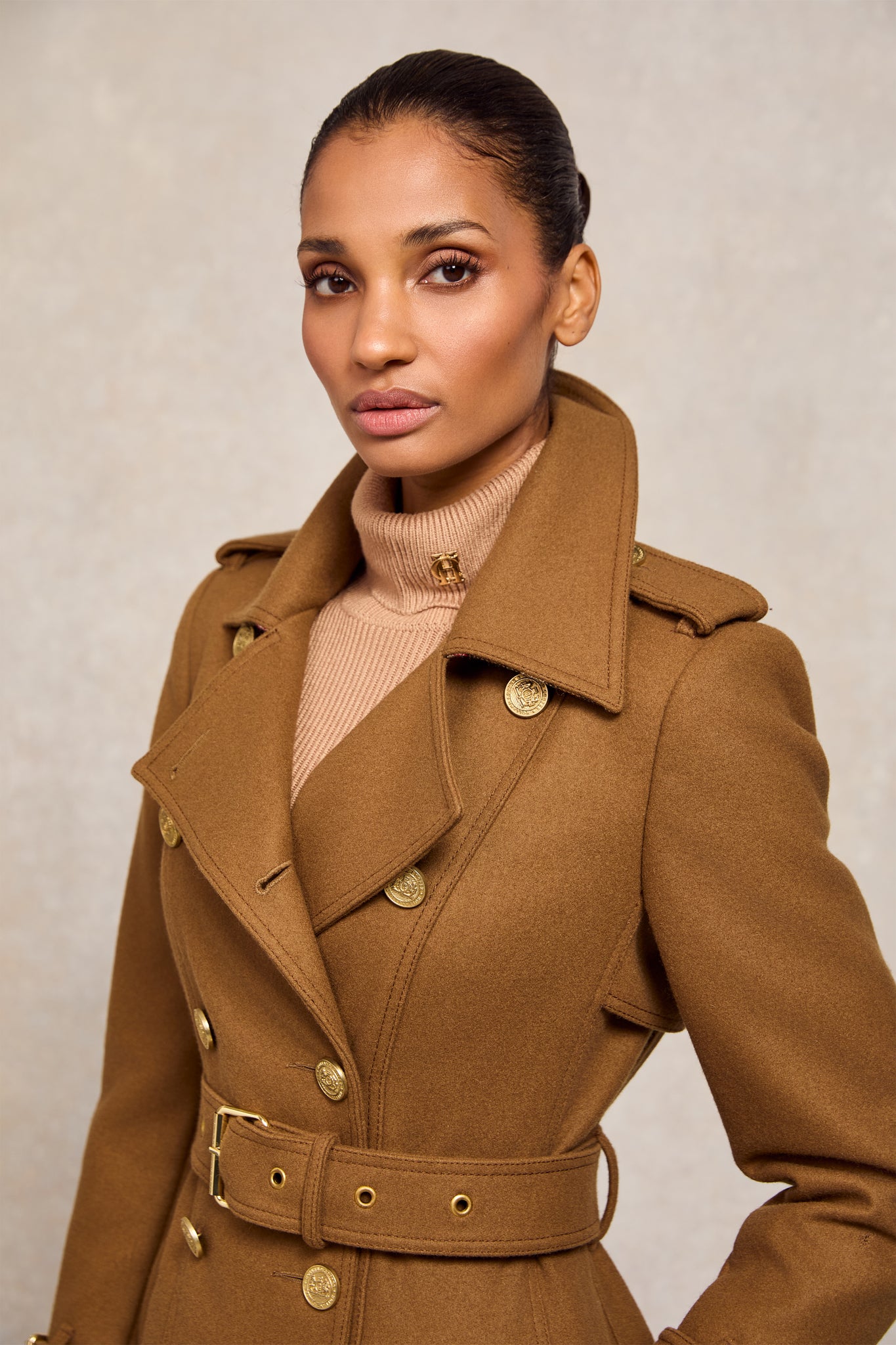 Full Length Chelsea Trench Coat (Dark Camel)