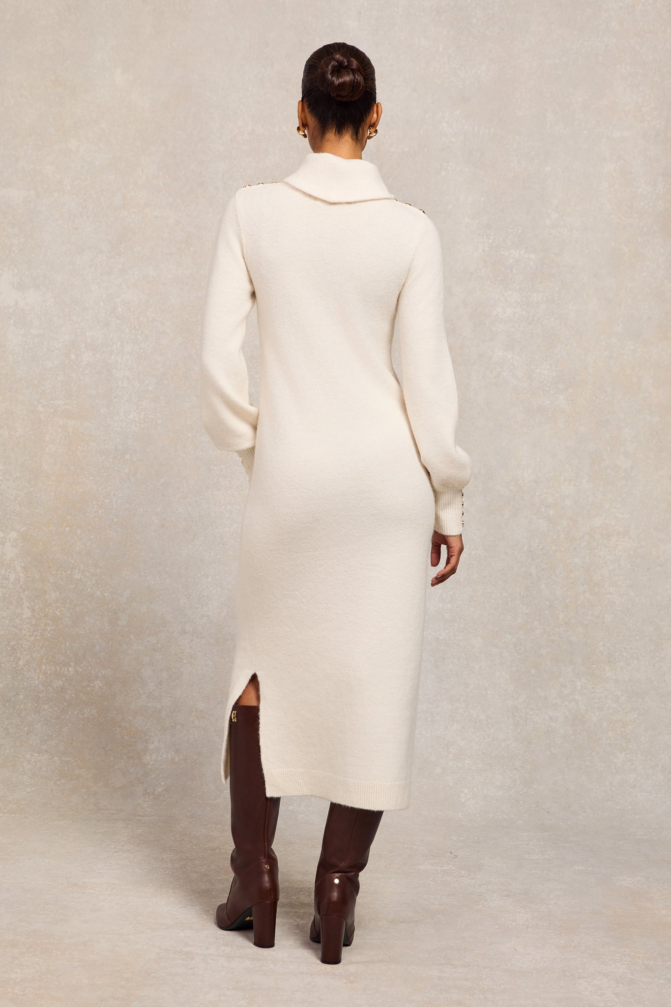 Berkeley Roll Neck Dress (Natural)