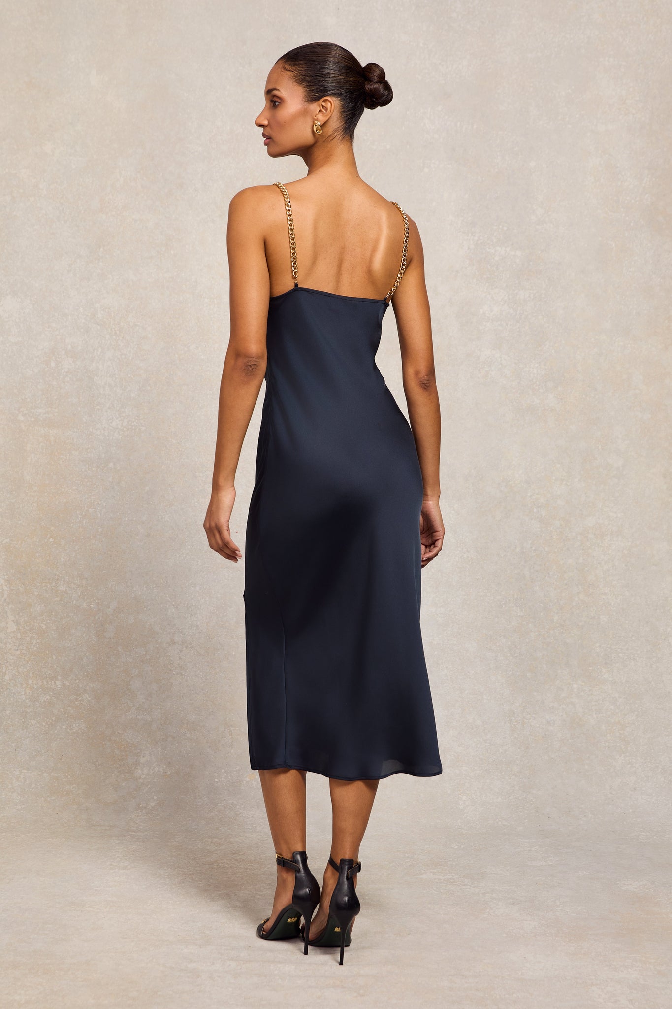 Aurora Satin Dress (Ink Navy)