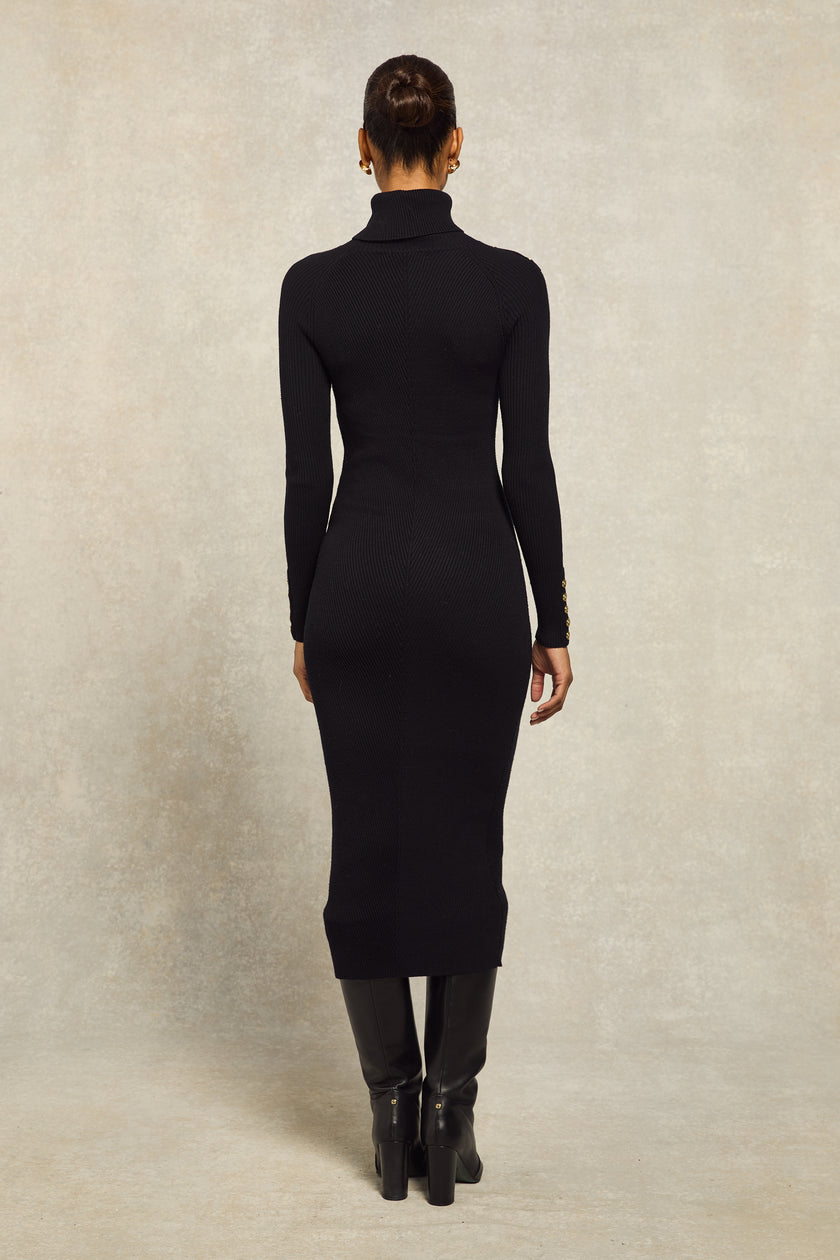 Kensington Midi Jumper Dress (Black)