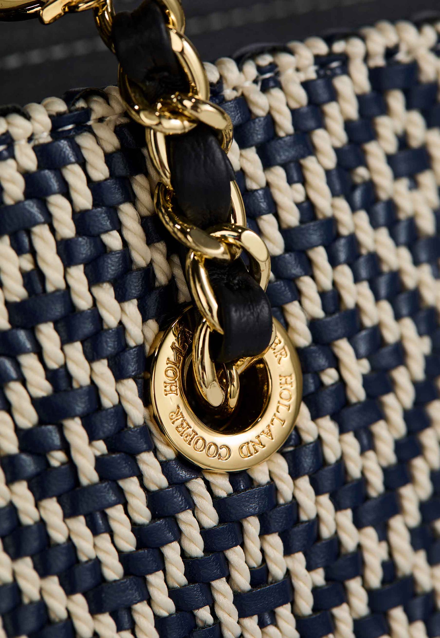 Amalfi Straw Tote (Navy Geo)